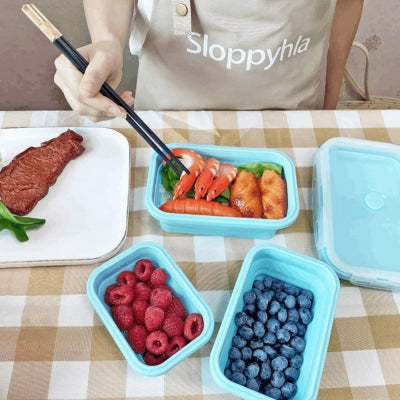 Boites-plastiques-alimentaire-pliable-verte