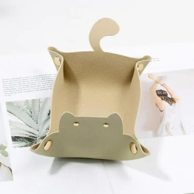Vide-poche-chat-beige