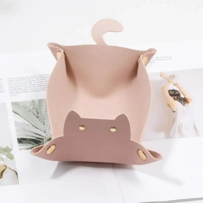 Vide-poche-chat-rose