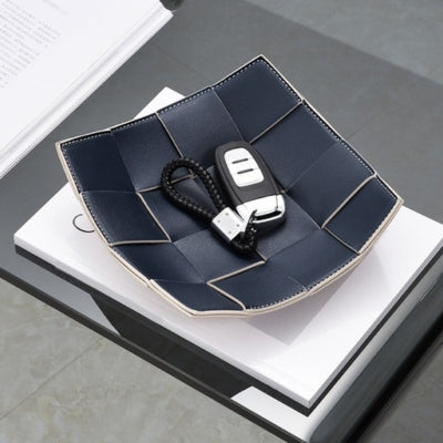 Vide-poche-cuir-tisse-bleu-cle