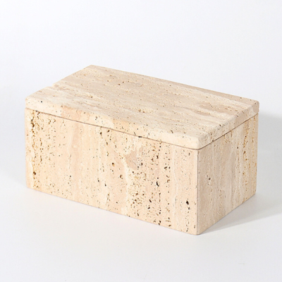 boite rangement clés rectangulaire travertin naturel
