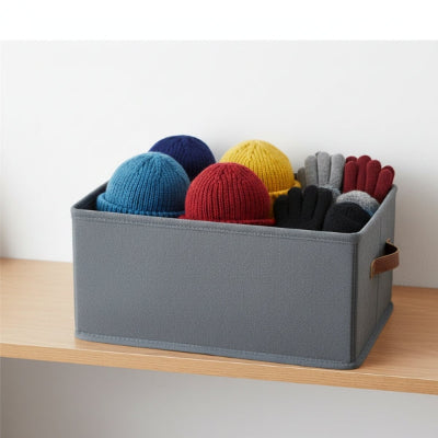 panier de rangement tissu oxford gris