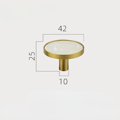 patère dorée ronde nacré blanc grande taille