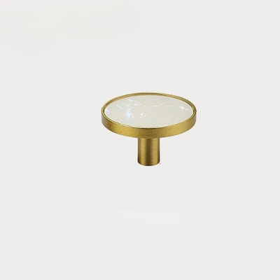 patère dorée ronde nacré blanc grande taille
