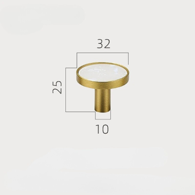 patère dorée ronde nacré blanc taille moyenne