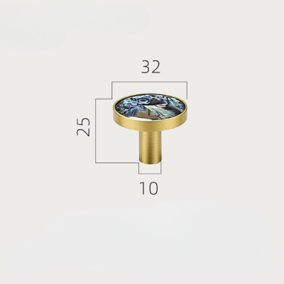 patère dorée ronde bleu taille moyenne