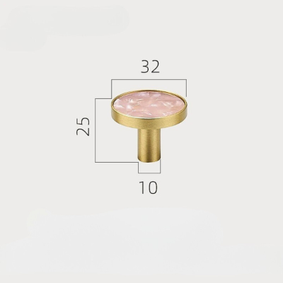 patère dorée ronde rose pêche taille moyenne