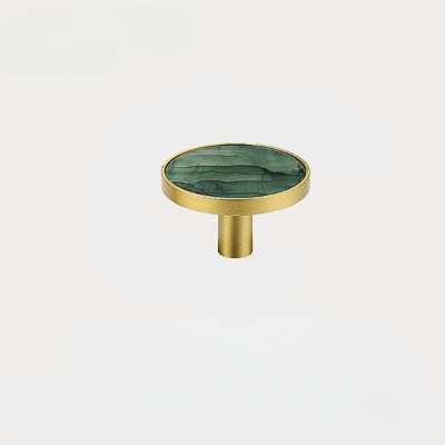 patère dorée ronde vert céladon grande taille