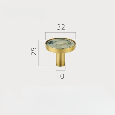 patère dorée ronde vert céladon taille moyenne