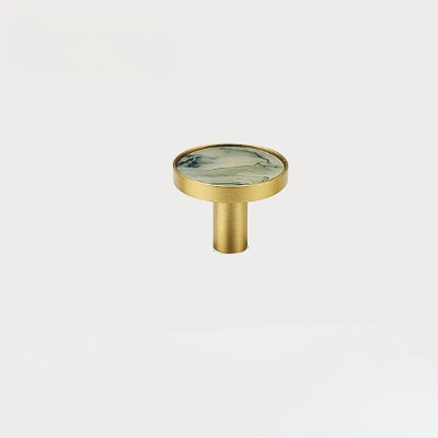 patère dorée ronde vert céladon taille moyenne