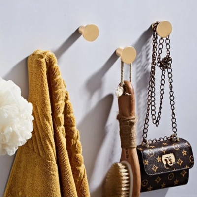 sac serviette suspendus patère dorée ronde multifonction
