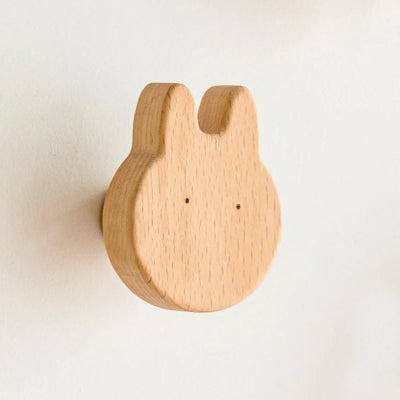 patère en bois forme tête de lapin