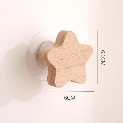 patère en bois forme étoile avec dimensions