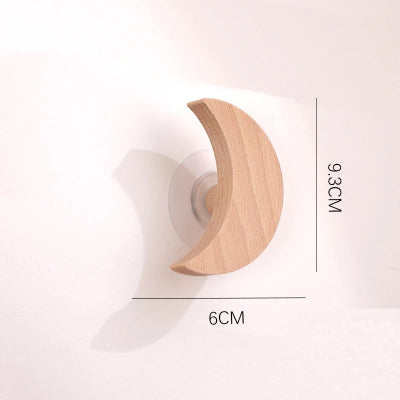 patère en bois forme croissant lune avec dimensions