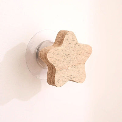 patère en bois naturel forme étoile