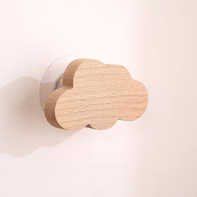 patère en bois naturel forme nuage