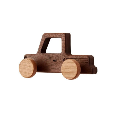 patère en bois forme voiture carrée