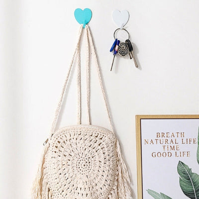clés sac bohème suspendus porte clé mural forme coeur coloré