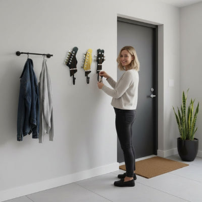 femme suspend clés porte cle mural forme tête guitare original