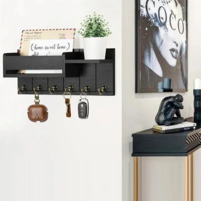 Porte-clé-mural-noir-entrée-chic
