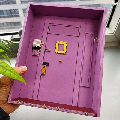 porte cle mural cadre porte série friends violet