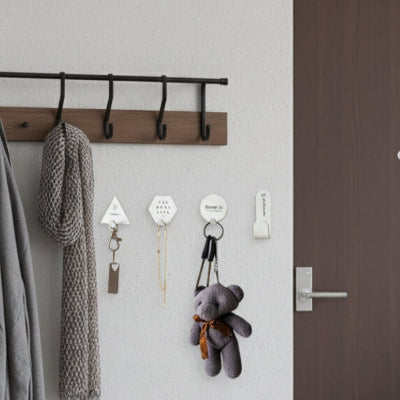 porte cles mural formes géométriques blanche porte manteau bois