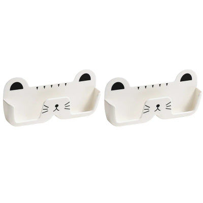lot de deux porte lunette tete de chat blanc
