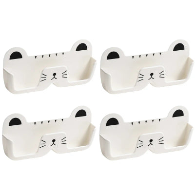 lot de quatre porte lunette tete de chat blanc
