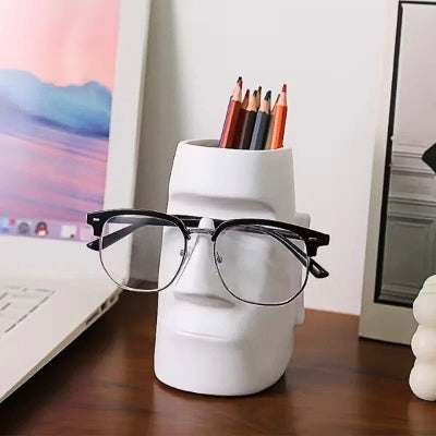 porte lunettes original pot crayons ordinateur cadre noir blanc