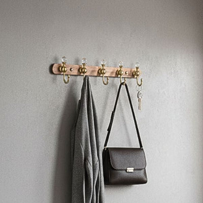 porte manteau mural dore boule style diamant pratique