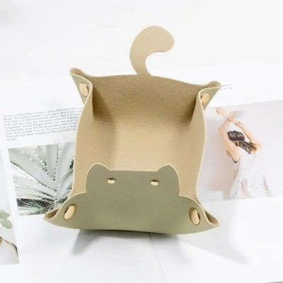 Vide-poche-chat-beige