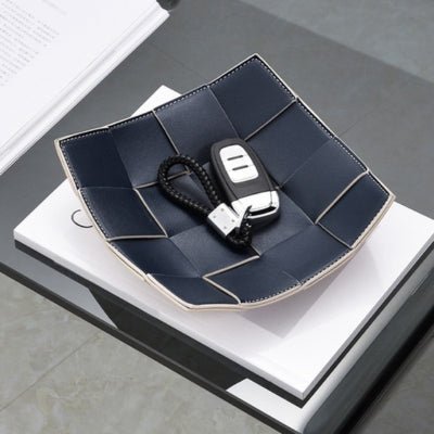 Vide-poche-cuir-tisse-bleu-cle