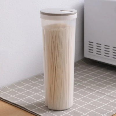 Boite-plastique-alimentaire-doseur-spaghettis-beige