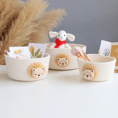 Panier-rangement-bebe-animaux-blanc