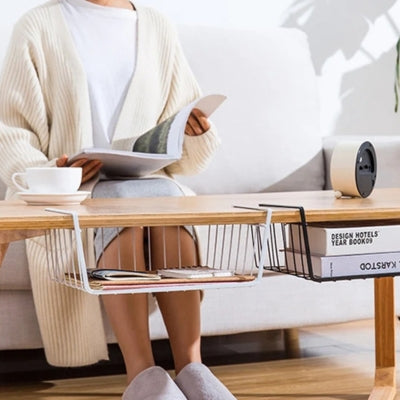 Panier rangement filaire grand blanc