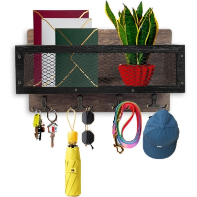 Porte-cles-mural-bois-grillage-cles-parapluie-courrier