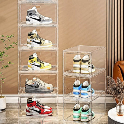 boite à chaussure transparente plastique canape cuir table basse