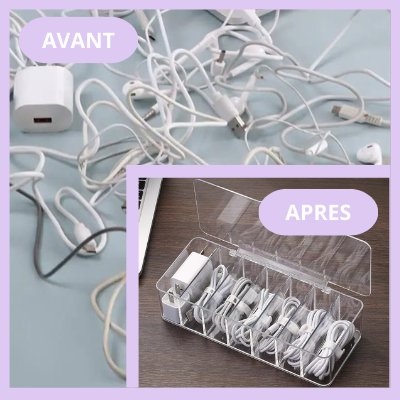 Boite de rangement plastique | EASYCABLES™ - Fée qui Range