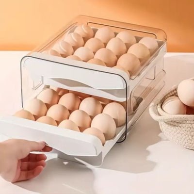 Boite-en-plastique-pour-alimentation-stock-oeufs-blanc