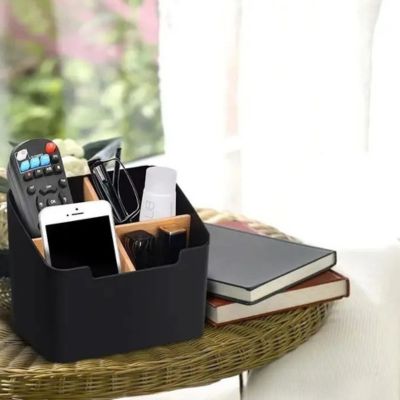 panier-de-rangement-telecommande-4cases-noir