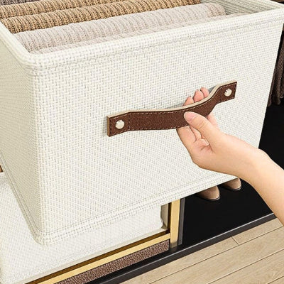 panier de rangement tissu oxford blanc
