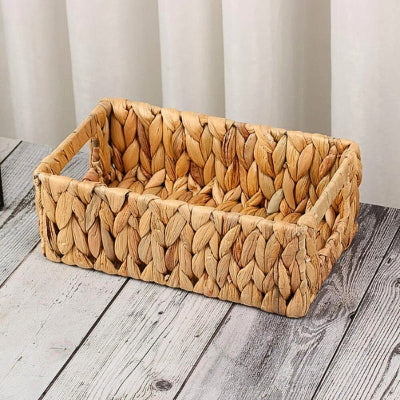 panier rangement jacinthe eau tissée naturelle table bois