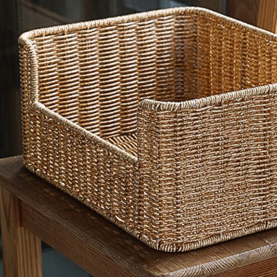 panier rangement osier tressé chaise bois