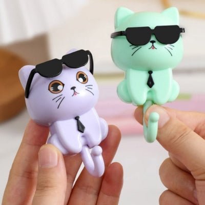 Porte-clé-mural-chat-lunettes-soleil