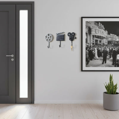 porte clé mural cinéma original cadre photo noir blanc