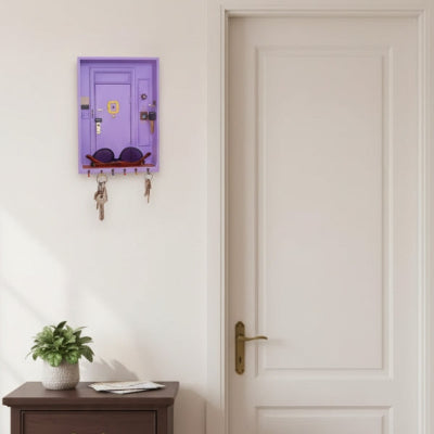 porte cle mural cadre porte série friends violet commode plante