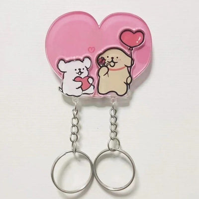 porte clés mural couple dogslove coeur