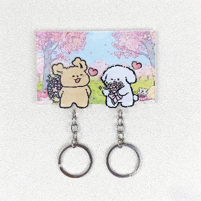 porte clés mural couple dogslove paysage