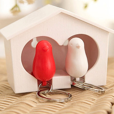 porte clés mural couple lovesingers rouge blanc