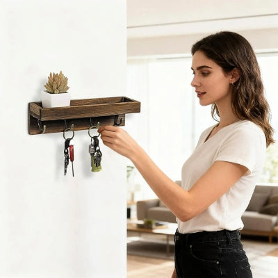 porte-clés mural en bois hangkeys décoratif